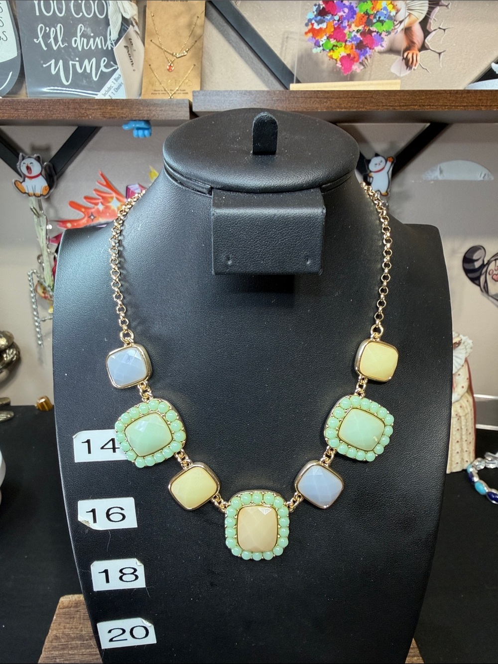 Liz Claiborne Gold-Tone Pastel Statement Necklace L2